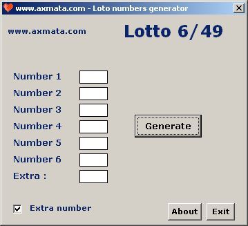 Axmata Lotto number generator Screenshot